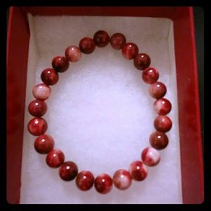 Burgundy & Red Jade Stone Bracelet
